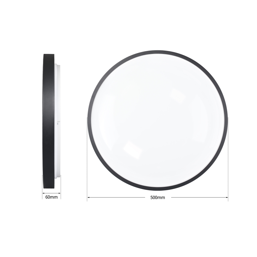 Brilagi - ściemnialna lampa sufitowa LED GLASS POOL DOUBLE LED/60W/230V 3000-6000K 50 cm czarna + pilot zdalnego sterowania