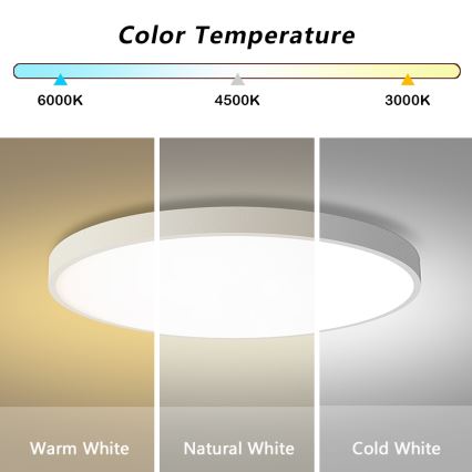 Brilagi - Ściemnialna oprawa sufitowa LED POOL SMART LED/100W/230V 3000-6000K Ø 80 cm Wi‑Fi Tuya biała + pilot zdalnego sterowania