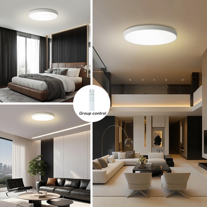 Brilagi - Ściemnialna oprawa sufitowa LED POOL SMART LED/100W/230V 3000-6000K Ø 80 cm Wi‑Fi Tuya biała + pilot zdalnego sterowania