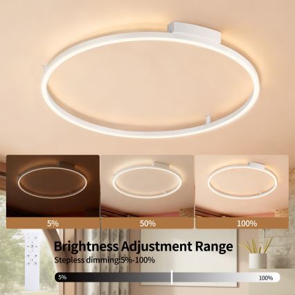 Brilagi - Plafon LED ściemnialny PORTOFINO LED/60W/230V 3000-6000K śr. 80 cm biały + pilot zdalnego sterowania