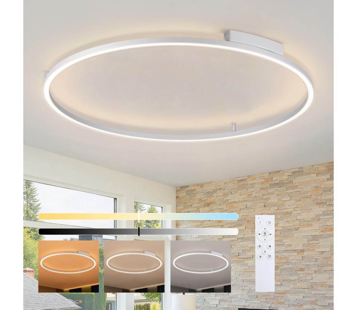 Brilagi - ściemnialna lampa LED PORTOFINO LED/85W/230V Ø 120 cm srebrna + pilot