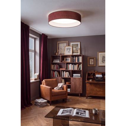 BRILAGI - ściemnialna lampa sufitowa LED VELVET SMARTIX LED/24W/230V 3000-6000K śr. 45 cm bordowa Wi-Fi Tuya Beacon + pilot zdalnego sterowania
