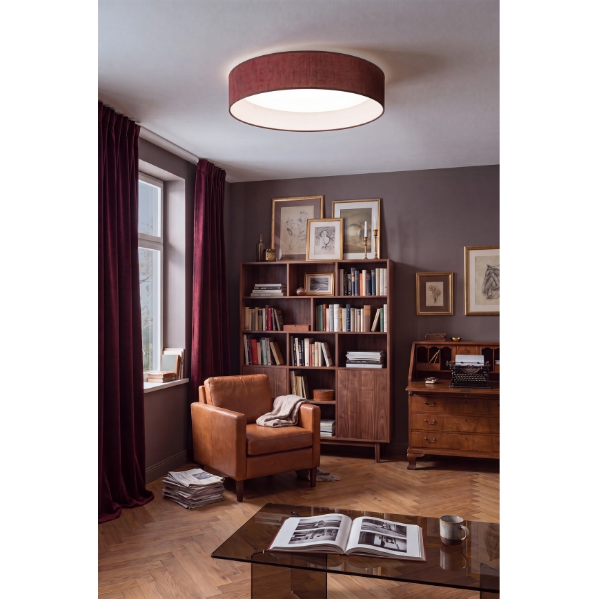 BRILAGI - ściemnialna lampa sufitowa LED VELVET SMARTIX LED/24W/230V 3000-6000K śr. 45 cm bordowa Wi-Fi Tuya Beacon + pilot zdalnego sterowania
