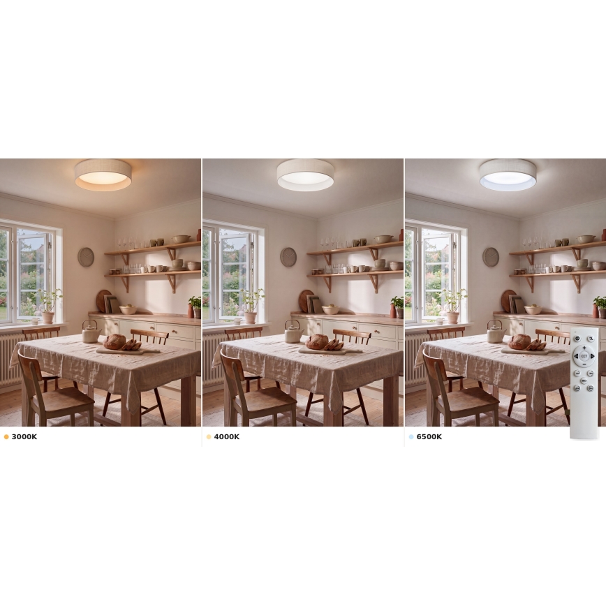 Brilagi - LED ściemnialna oprawa sufitowa VELVET SMART VARI LED/36W/230V 3000-6500K Ø 55 cm biała + pilot zdalnego sterowania