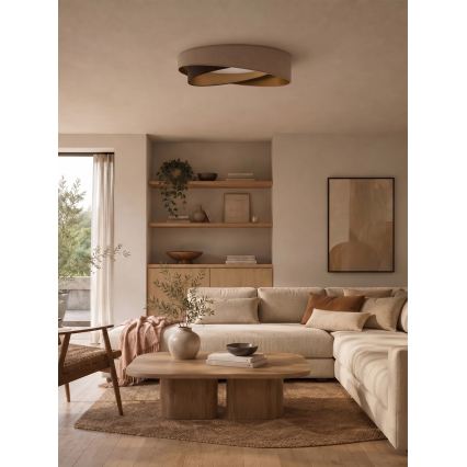 BRILAGI - LED ściemnialna lampa sufitowa VELVET TWIST LED/36W/230V 3000-6000K średnica 65 cm Wi-Fi Tuya Beacon beżowy/brązowy/złoty + pilot zdalnego sterowania