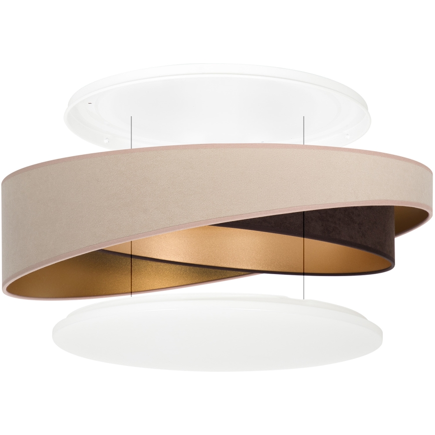 BRILAGI - LED ściemnialna lampa sufitowa VELVET TWIST LED/36W/230V 3000-6000K średnica 65 cm Wi-Fi Tuya Beacon beżowy/brązowy/złoty + pilot zdalnego sterowania
