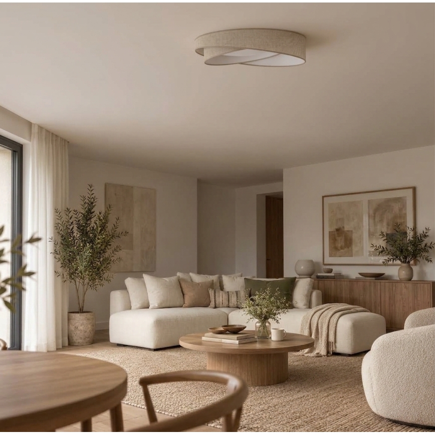 BRILAGI - LED Ściemnialna lampa sufitowa VELVET TWIST LED/36W/230V 3000-6000K śr. 65 cm Wi-Fi Tuya Beacon beżowa + pilot zdalnego sterowania