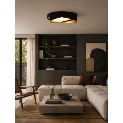BRILAGI - LED Ściemnialna lampa sufitowa VELVET TWIST LED/36W/230V 3000-6000K Ø 65 cm Wi-Fi Tuya Beacon czarna/złota + pilot zdalnego sterowania