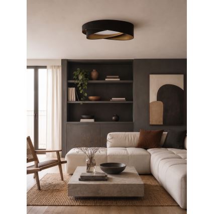 BRILAGI - LED Ściemnialna lampa sufitowa VELVET TWIST LED/36W/230V 3000-6000K Ø 65 cm Wi-Fi Tuya Beacon czarna/złota + pilot zdalnego sterowania