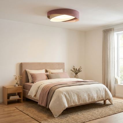 BRILAGI - ściemnialna lampa sufitowa LED VELVET TWIST LED/36W/230V 3000-6000K średnica 65 cm Wi-Fi Tuya Beacon różowy/kremowy + pilot zdalnego sterowania