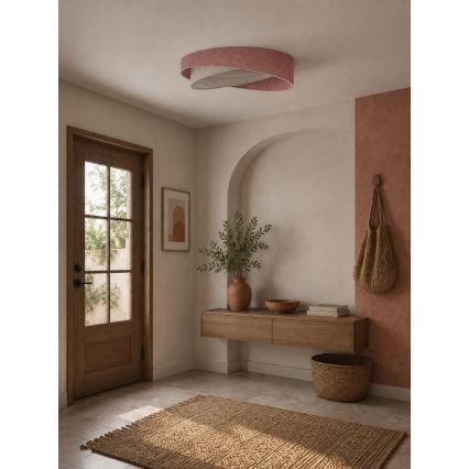 BRILAGI - ściemnialna lampa sufitowa LED VELVET TWIST LED/36W/230V 3000-6000K średnica 65 cm Wi-Fi Tuya Beacon różowy/kremowy + pilot zdalnego sterowania
