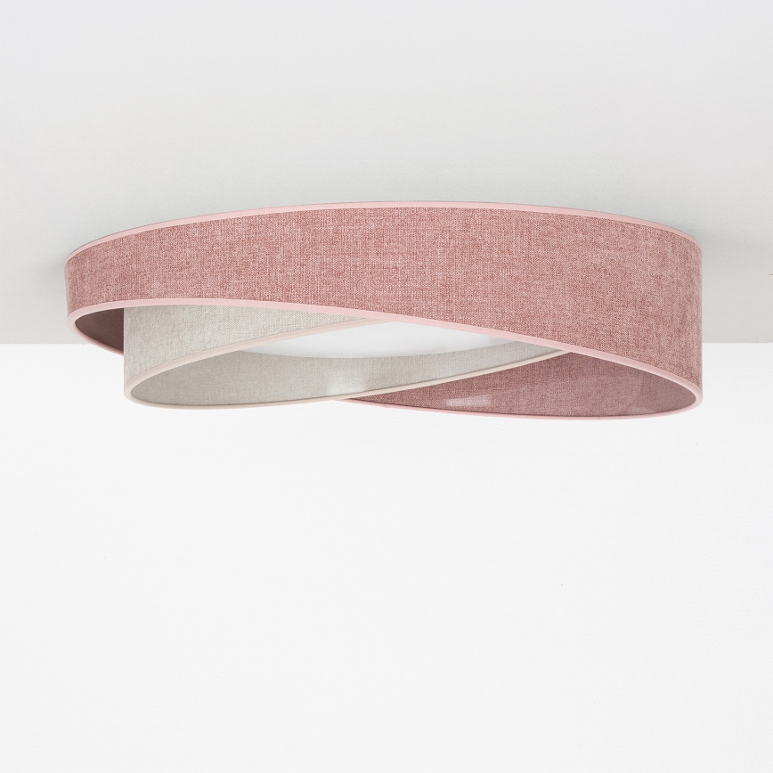 BRILAGI - ściemnialna lampa sufitowa LED VELVET TWIST LED/36W/230V 3000-6000K średnica 65 cm Wi-Fi Tuya Beacon różowy/kremowy + pilot zdalnego sterowania
