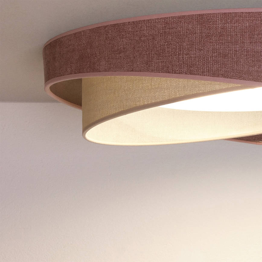 BRILAGI - ściemnialna lampa sufitowa LED VELVET TWIST LED/36W/230V 3000-6000K średnica 65 cm Wi-Fi Tuya Beacon różowy/kremowy + pilot zdalnego sterowania