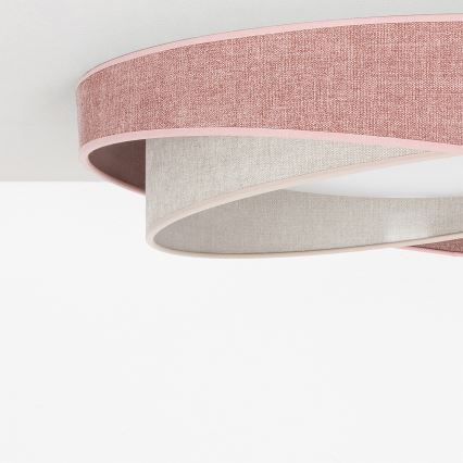 BRILAGI - ściemnialna lampa sufitowa LED VELVET TWIST LED/36W/230V 3000-6000K średnica 65 cm Wi-Fi Tuya Beacon różowy/kremowy + pilot zdalnego sterowania