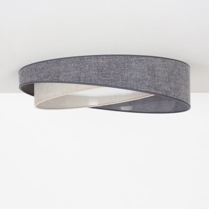 BRILAGI - ściemniana lampa sufitowa LED VELVET TWIST LED/36W/230V 3000-6000K średnica 65 cm Wi-Fi Tuya Beacon szary/kremowy + zdalne sterowanie