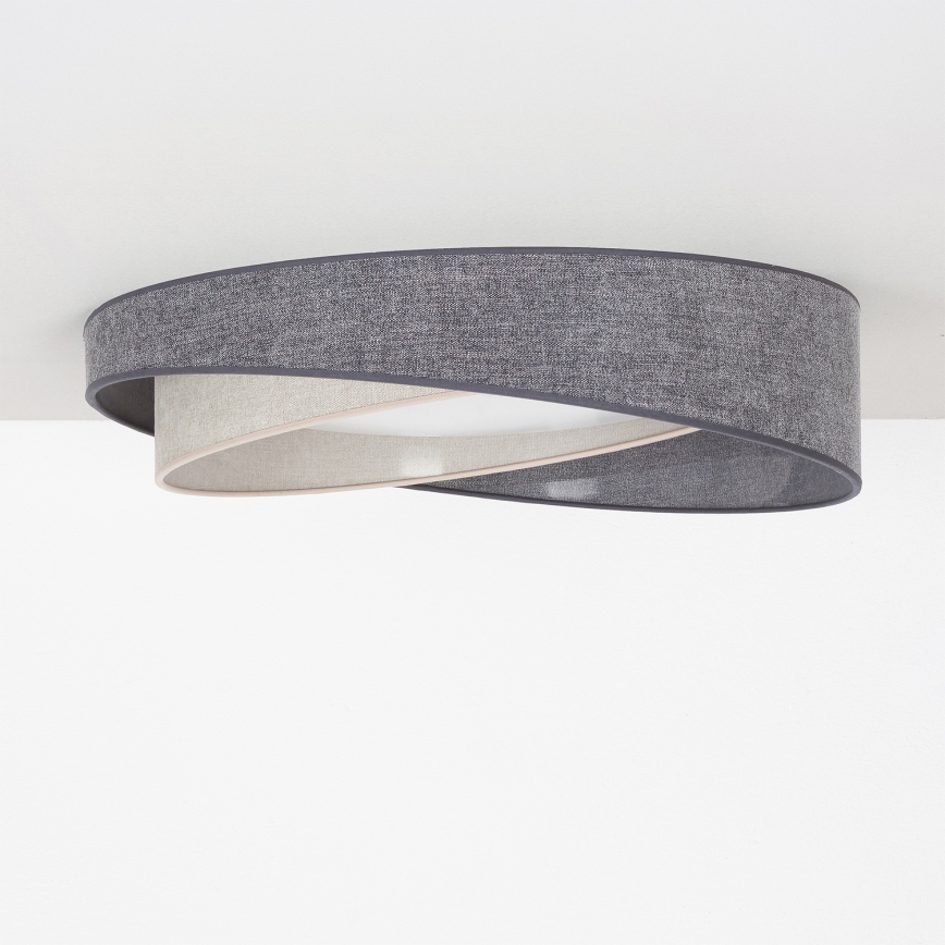 BRILAGI - ściemniana lampa sufitowa LED VELVET TWIST LED/36W/230V 3000-6000K średnica 65 cm Wi-Fi Tuya Beacon szary/kremowy + zdalne sterowanie