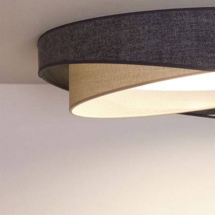 BRILAGI - ściemniana lampa sufitowa LED VELVET TWIST LED/36W/230V 3000-6000K średnica 65 cm Wi-Fi Tuya Beacon szary/kremowy + zdalne sterowanie