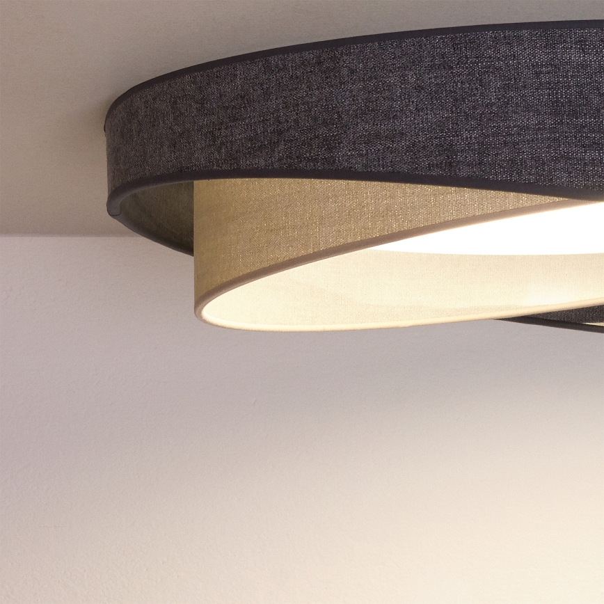 BRILAGI - ściemniana lampa sufitowa LED VELVET TWIST LED/36W/230V 3000-6000K średnica 65 cm Wi-Fi Tuya Beacon szary/kremowy + zdalne sterowanie