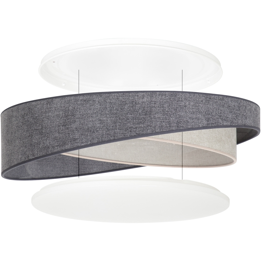 BRILAGI - ściemniana lampa sufitowa LED VELVET TWIST LED/36W/230V 3000-6000K średnica 65 cm Wi-Fi Tuya Beacon szary/kremowy + zdalne sterowanie