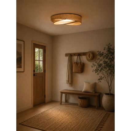 BRILAGI - Ściemnialna lampa sufitowa VELVET TWIST LED/36W/230V 3000-6000K Ø65 cm Wi-Fi Tuya Beacon beżowa + pilot