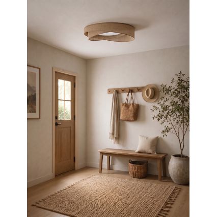 BRILAGI - Ściemnialna lampa sufitowa VELVET TWIST LED/36W/230V 3000-6000K Ø65 cm Wi-Fi Tuya Beacon beżowa + pilot