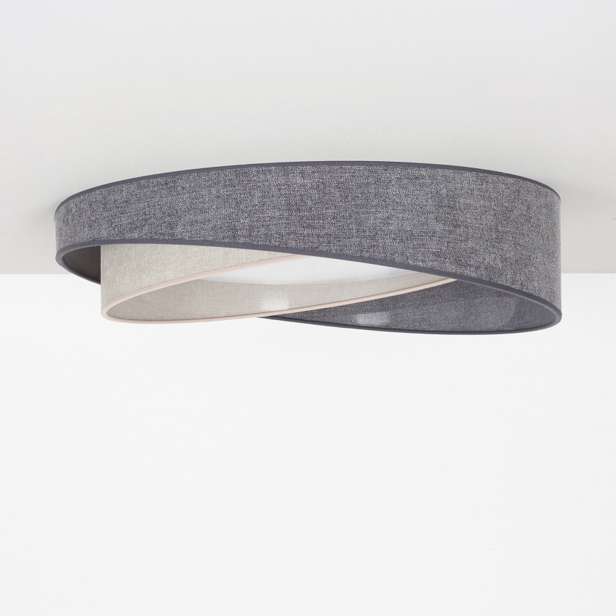 BRILAGI - Ściemnialna lampa sufitowa LED VELVET TWIST LED/36W/230V 3000-6000K Ø 65 cm Wi-Fi Tuya Beacon szary/kremowy + pilot zdalnego sterowania