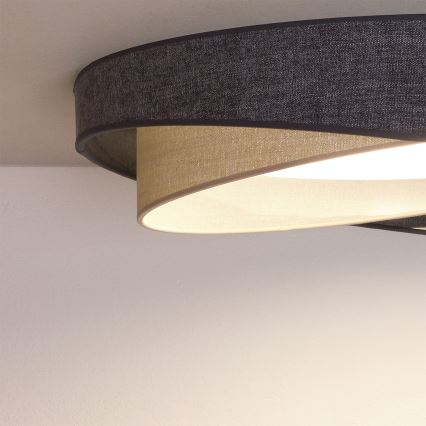 BRILAGI - Ściemnialna lampa sufitowa LED VELVET TWIST LED/36W/230V 3000-6000K Ø 65 cm Wi-Fi Tuya Beacon szary/kremowy + pilot zdalnego sterowania