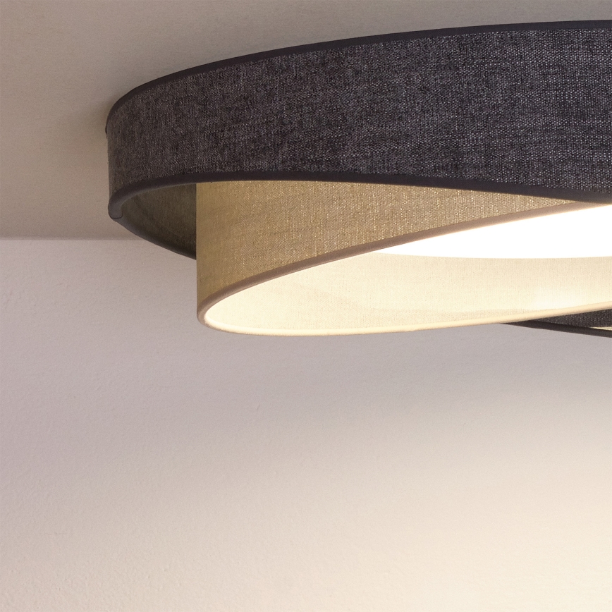 BRILAGI - Ściemnialna lampa sufitowa LED VELVET TWIST LED/36W/230V 3000-6000K Ø 65 cm Wi-Fi Tuya Beacon szary/kremowy + pilot zdalnego sterowania