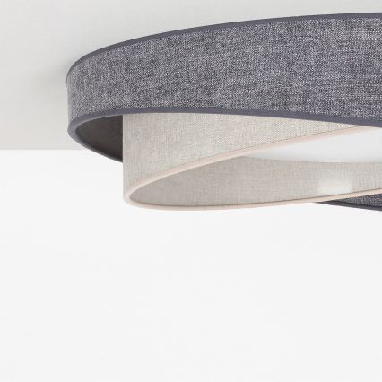 BRILAGI - Ściemnialna lampa sufitowa LED VELVET TWIST LED/36W/230V 3000-6000K Ø 65 cm Wi-Fi Tuya Beacon szary/kremowy + pilot zdalnego sterowania