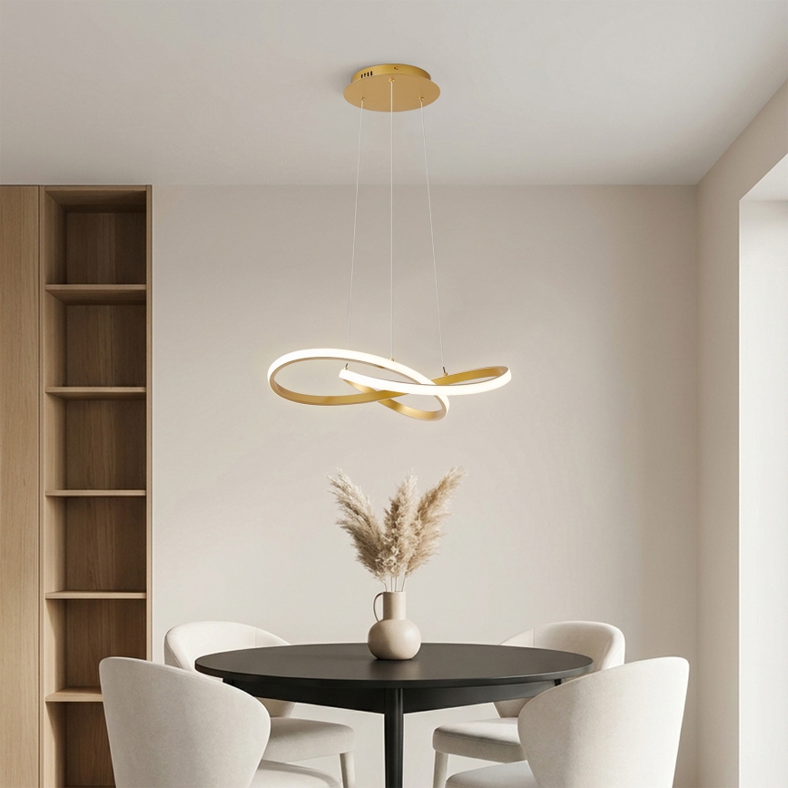 BRILAGI - Żyrandol LED ściemnialny na lince INFINITY LED/55W/230V 3000-6000K 50x50 cm złoty + pilot zdalnego sterowania