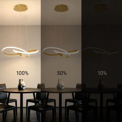 BRILAGI - Żyrandol LED ściemnialny na lince INFINITY LED/55W/230V 3000-6000K 50x50 cm złoty + pilot zdalnego sterowania