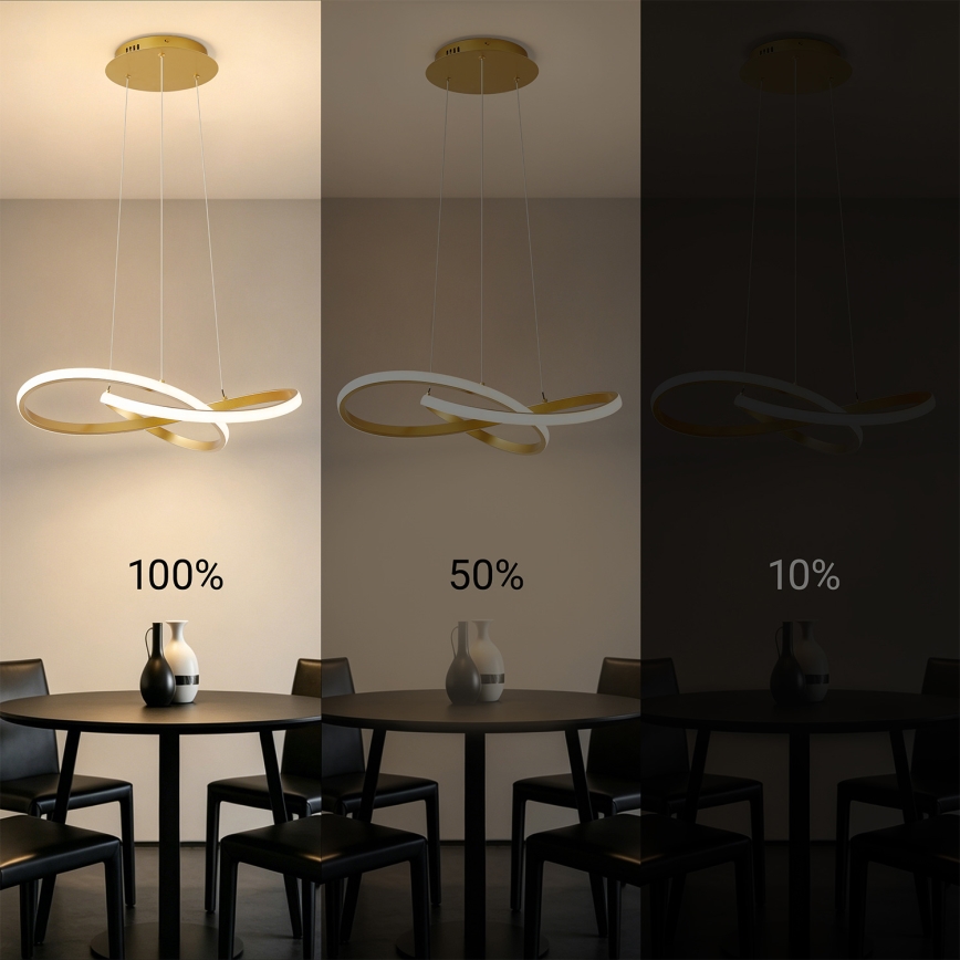 BRILAGI - Żyrandol LED ściemnialny na lince INFINITY LED/55W/230V 3000-6000K 50x50 cm złoty + pilot zdalnego sterowania