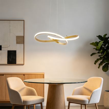 BRILAGI - Żyrandol LED ściemnialny na lince INFINITY LED/55W/230V 3000-6000K 50x50 cm złoty + pilot zdalnego sterowania