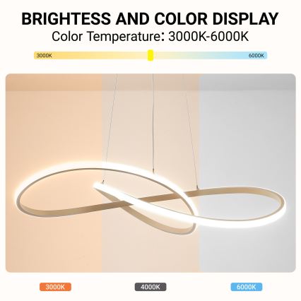 Brilagi - Ściemnialny żyrandol LED na lince INFINITY LED/80W/230V 3000-6000K 80x80 cm beżowy + zdalne sterowanie