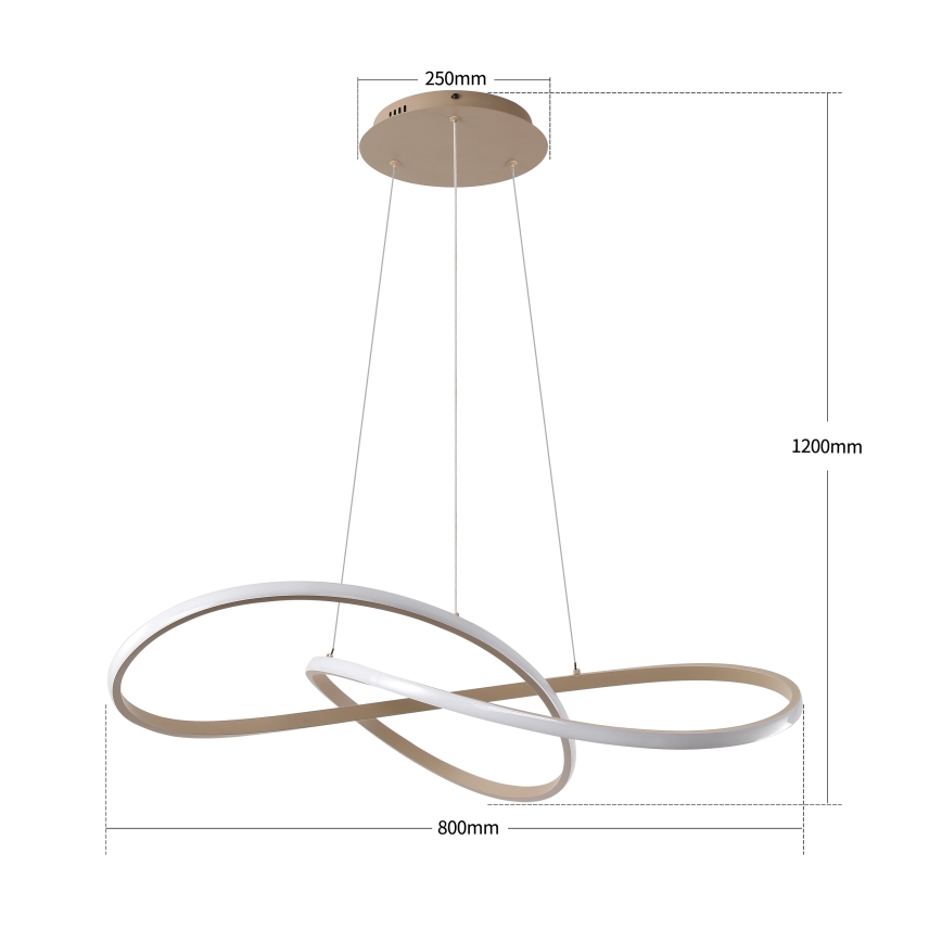 Brilagi - Ściemnialny żyrandol LED na lince INFINITY LED/80W/230V 3000-6000K 80x80 cm beżowy + zdalne sterowanie