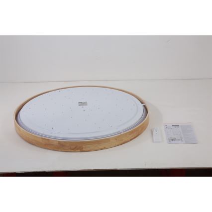 Brilagi - LED Ściemnialna oprawa sufitowa WOODROUND LED/70W/230V 3000-6000K śr. 80 cm drewno CRI 90 + zdalne sterowanie