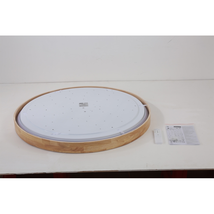 Brilagi - LED Ściemnialna oprawa sufitowa WOODROUND LED/70W/230V 3000-6000K śr. 80 cm drewno CRI 90 + zdalne sterowanie