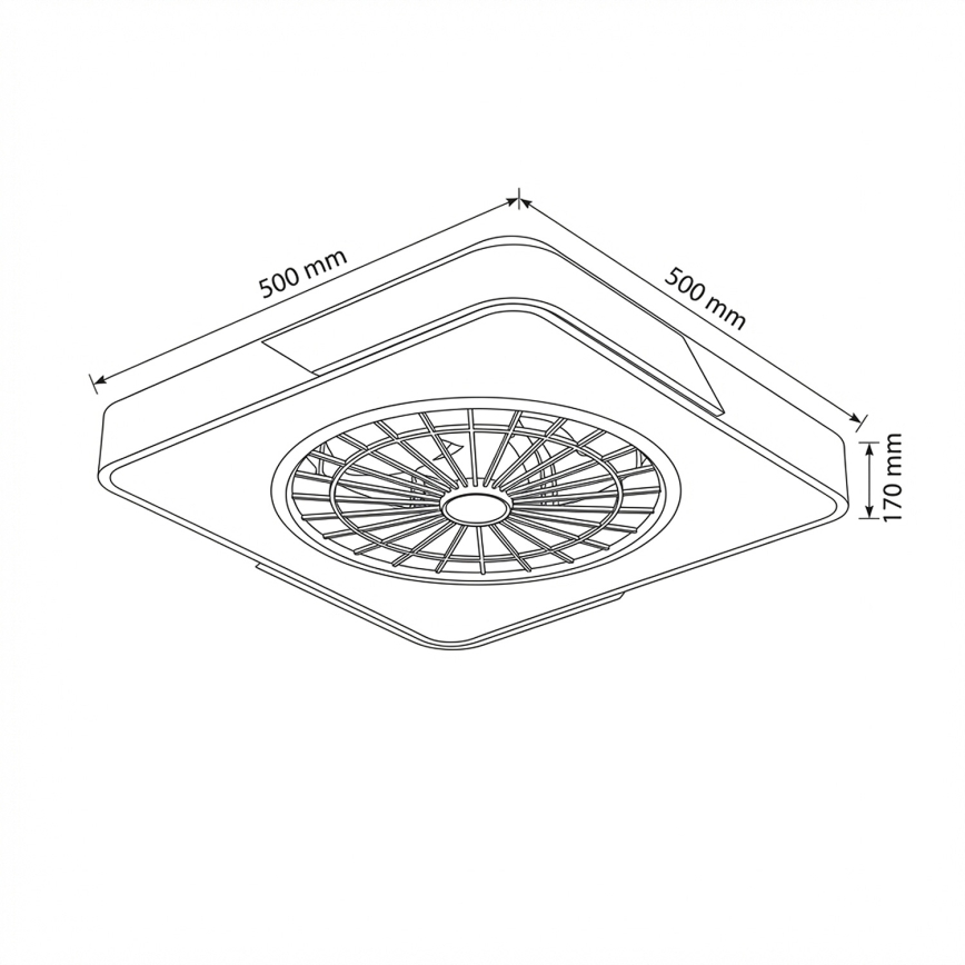Brilagi - ściemnialna lampa sufitowa LED z wentylatorem LED/38W/230V 3000-6500K 50x50 cm biały/dąb + pilot zdalnego sterowania