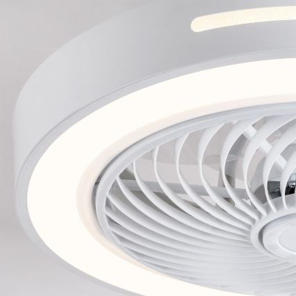 Brilagi - ściemnialna lampa sufitowa LED z wentylatorem, 38W/230V, 3000–6500K, śr. 46 cm, biała + pilot zdalnego sterowania