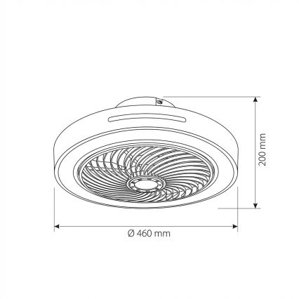 Brilagi - ściemnialna lampa sufitowa LED z wentylatorem, 38W/230V, 3000–6500K, śr. 46 cm, biała + pilot zdalnego sterowania