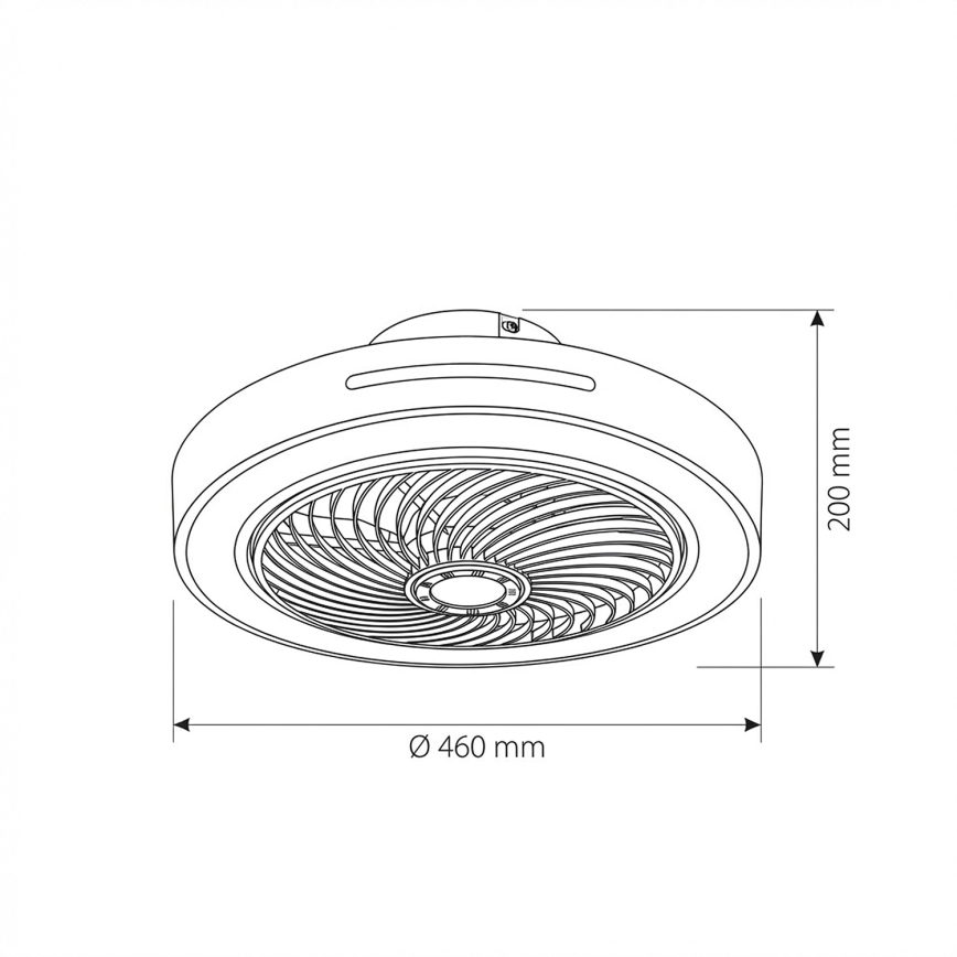 Brilagi - ściemnialna lampa sufitowa LED z wentylatorem, 38W/230V, 3000–6500K, śr. 46 cm, biała + pilot zdalnego sterowania