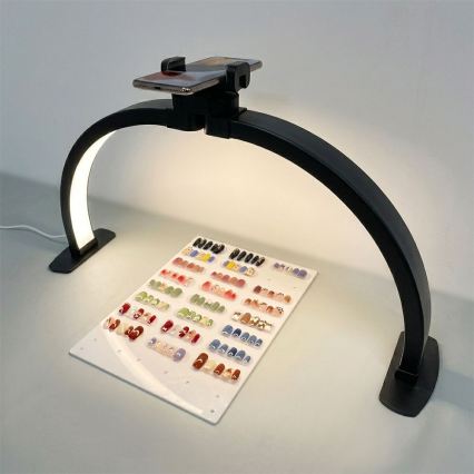 Brilagi - Łukowa ściemnialna lampa stołowa LED z uchwytem RADIO LED/25W/24/230V 3000/4000/6500K czarna