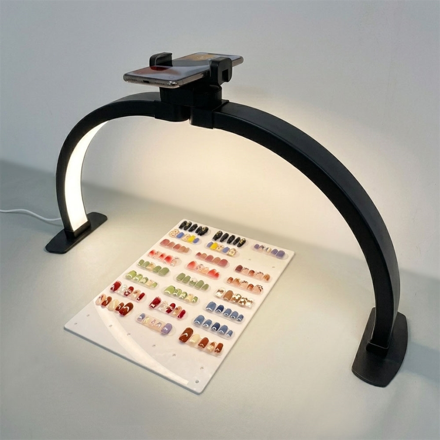 Brilagi - Łukowa ściemnialna lampa stołowa LED z uchwytem RADIO LED/25W/24/230V 3000/4000/6500K czarna