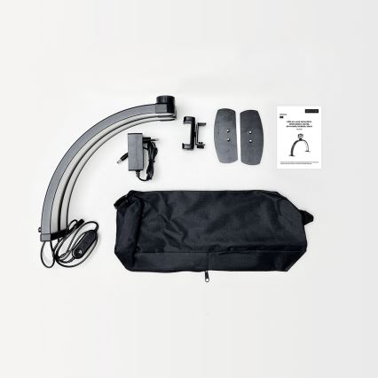Brilagi - Łukowa ściemnialna lampa stołowa LED z uchwytem RADIO LED/25W/24/230V 3000/4000/6500K czarna