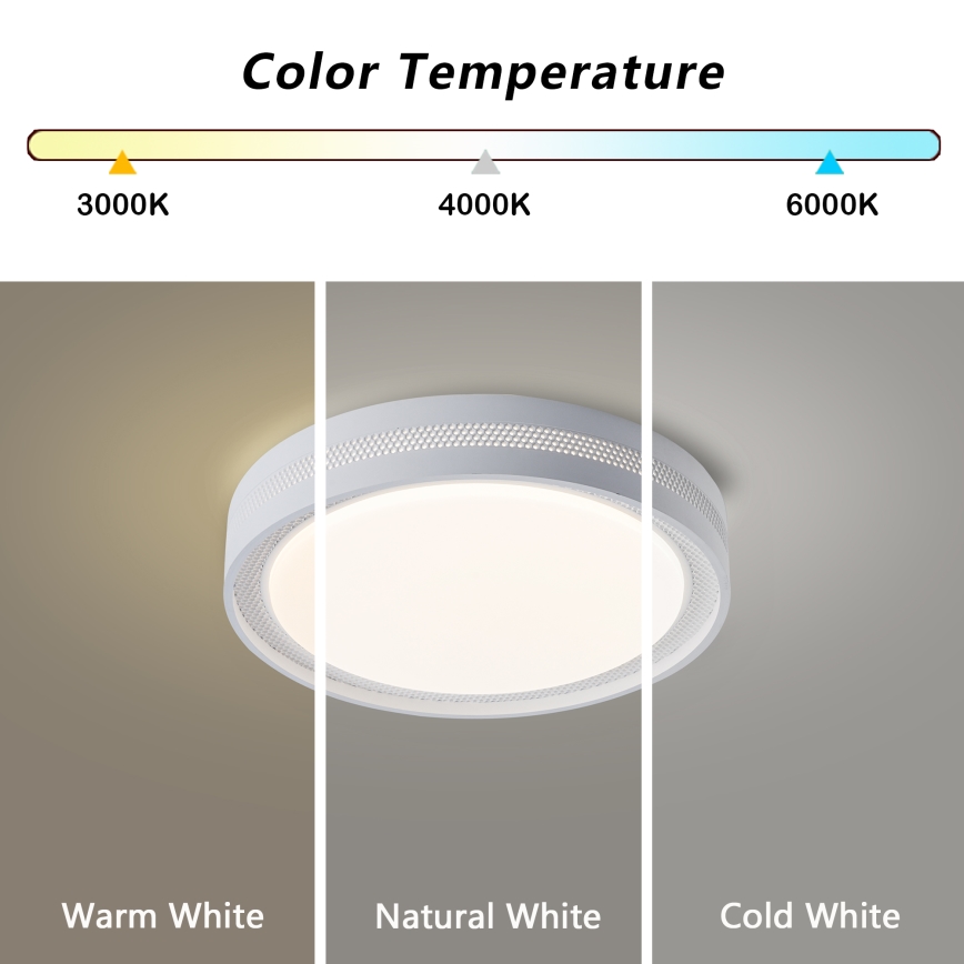 Brilagi - Ściemnialna oprawa sufitowa LED KREON LED/54W/230V 3000-6000K biała, średnica 38 cm + pilot zdalnego sterowania