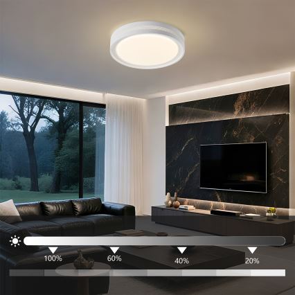 Brilagi - Ściemnialna oprawa sufitowa LED KREON LED/54W/230V 3000-6000K biała, średnica 38 cm + pilot zdalnego sterowania