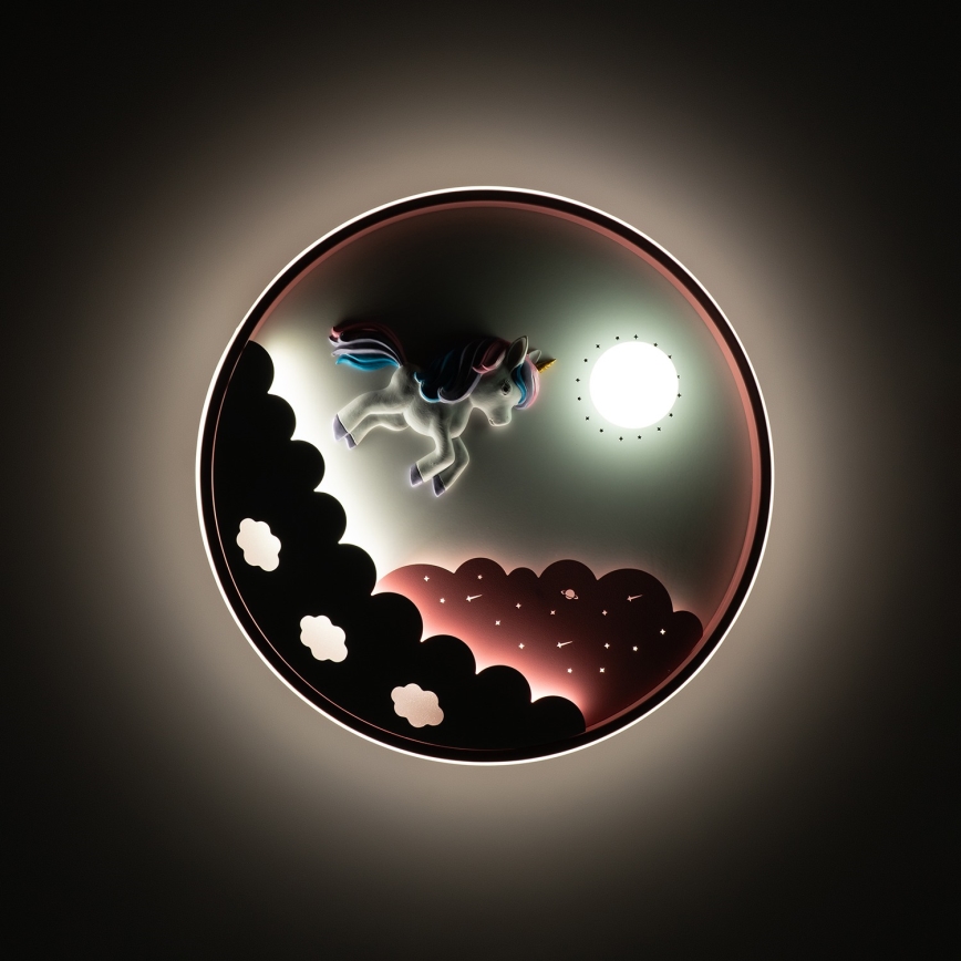 Brilagi - LED ściemnialna dziecięca lampa sufitowa UNICORN LED/68W/230V 3000-6000K śr. 49 cm + zdalne sterowanie (pilot)