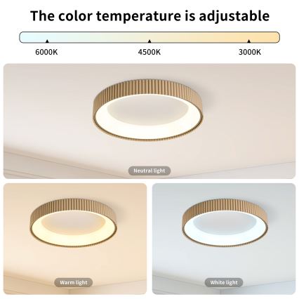 Brilagi - LED Ściemnialna lampa sufitowa FALCON MODERN LED/30W/230V 3000-6500K śr. 40 cm beżowa + pilot zdalnego sterowania