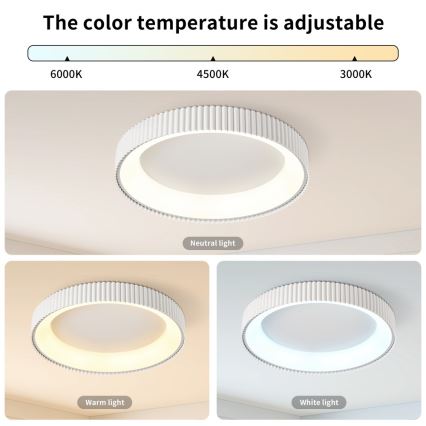Brilagi - ściemnialna oprawa sufitowa FALCON MODERN LED/54W/230V 3000-6000K 60 cm biała + pilot zdalnego sterowania