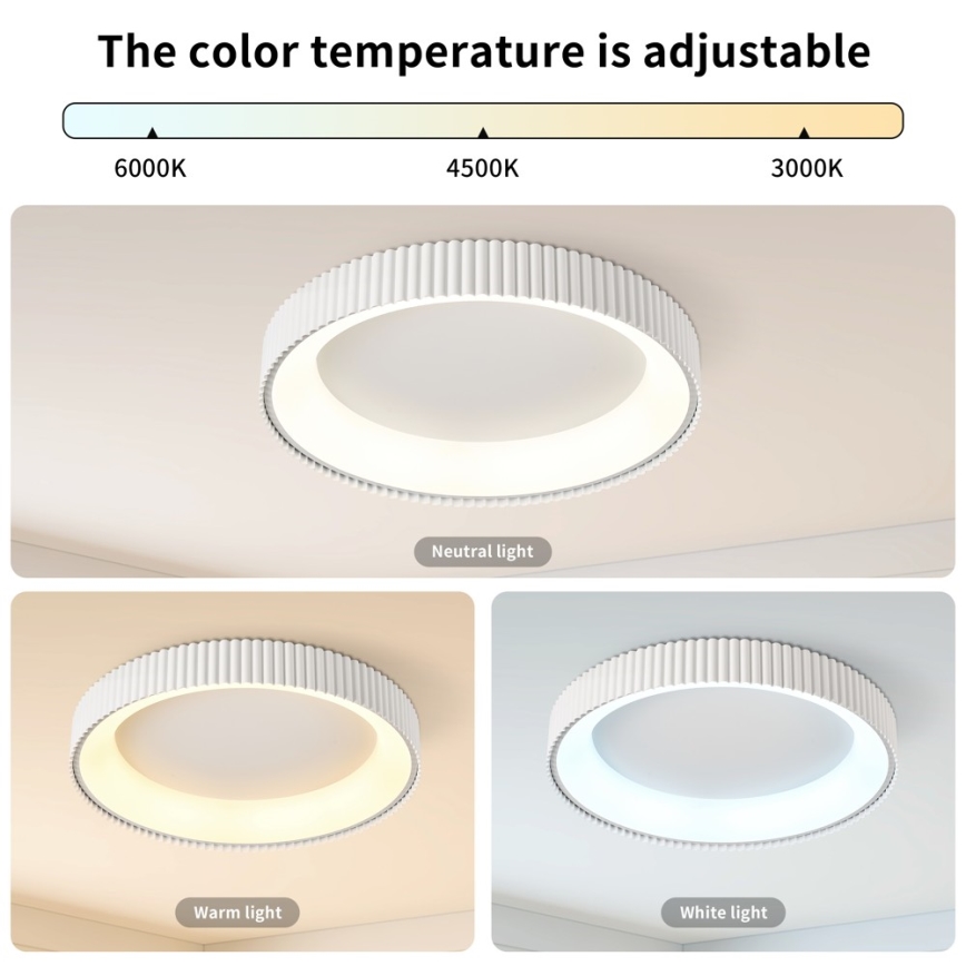 Brilagi - ściemnialna oprawa sufitowa FALCON MODERN LED/54W/230V 3000-6000K 60 cm biała + pilot zdalnego sterowania